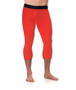 Mens Merino Wool Base Layer 3/4 Pants Orange