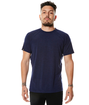 Men’s Merino Wool Short Sleeve T-Shirt Blue Marle